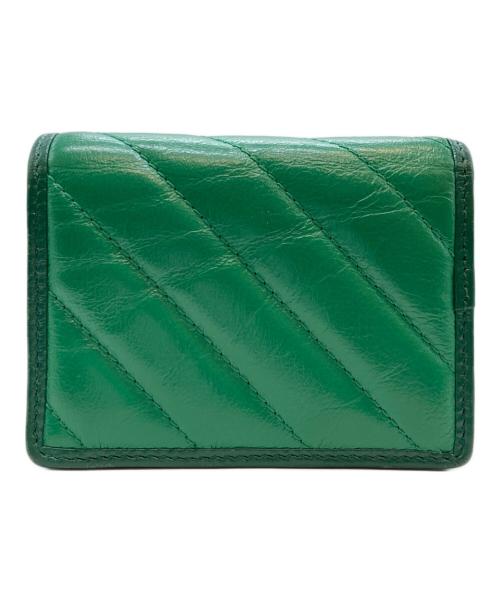 GUCCI（グッチ）GUCCI (グッチ) GGマーモントレザーコンパクトウォレット グリーンの古着・服飾アイテム