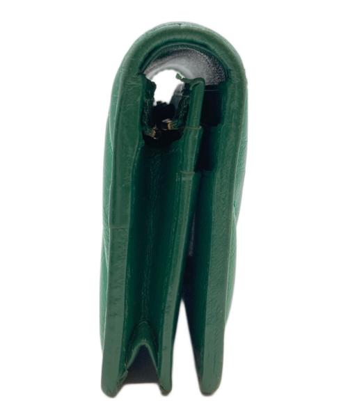 GUCCI（グッチ）GUCCI (グッチ) GGマーモントレザーコンパクトウォレット グリーンの古着・服飾アイテム