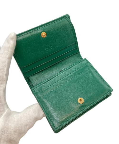 GUCCI（グッチ）GUCCI (グッチ) GGマーモントレザーコンパクトウォレット グリーンの古着・服飾アイテム