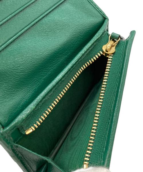 GUCCI（グッチ）GUCCI (グッチ) GGマーモントレザーコンパクトウォレット グリーンの古着・服飾アイテム