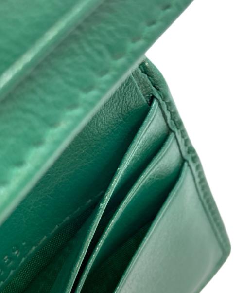 GUCCI（グッチ）GUCCI (グッチ) GGマーモントレザーコンパクトウォレット グリーンの古着・服飾アイテム