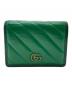 GUCCI（グッチ）の古着「GGマーモントレザーコンパクトウォレット」｜グリーン