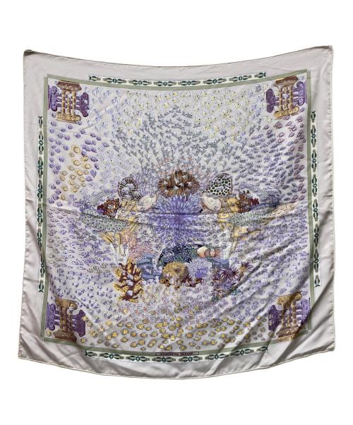 HERMES（エルメス）HERMES (エルメス) カレ90 大西洋の出会い ライトピンクの古着・服飾アイテム