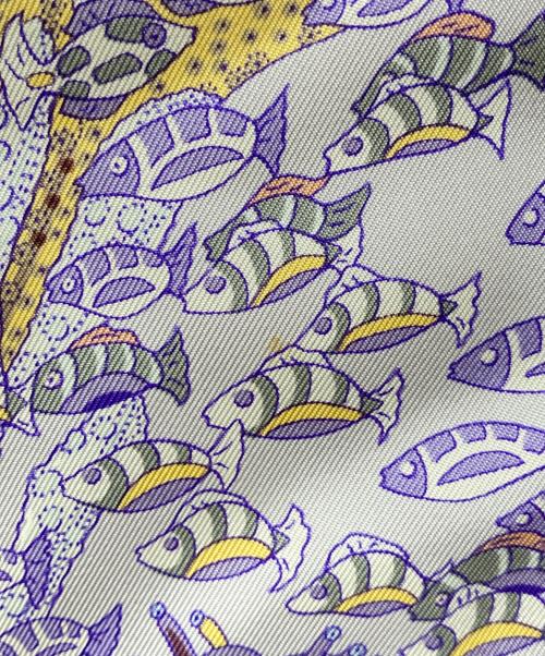 HERMES（エルメス）HERMES (エルメス) カレ90 大西洋の出会い ライトピンクの古着・服飾アイテム