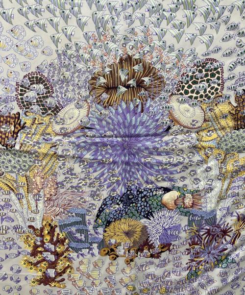 HERMES（エルメス）HERMES (エルメス) カレ90 大西洋の出会い ライトピンクの古着・服飾アイテム