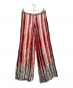 Jean Paul Gaultier FEMMEジャンポールゴルチエ フェム）の古着「ヴィンテージサテンストライプパンツ」｜レッド×ブラック