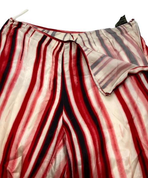Jean Paul Gaultier FEMME（ジャンポールゴルチエ フェム）Jean Paul Gaultier FEMME (ジャンポールゴルチエ フェム) ヴィンテージサテンストライプパンツ レッド×ブラック サイズ:size40の古着・服飾アイテム