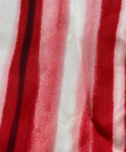 Jean Paul Gaultier FEMME（ジャンポールゴルチエ フェム）Jean Paul Gaultier FEMME (ジャンポールゴルチエ フェム) ヴィンテージサテンストライプパンツ レッド×ブラック サイズ:size40の古着・服飾アイテム