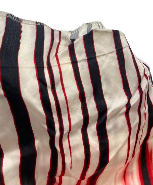 Jean Paul Gaultier FEMME（ジャンポールゴルチエ フェム）Jean Paul Gaultier FEMME (ジャンポールゴルチエ フェム) ヴィンテージサテンストライプパンツ レッド×ブラック サイズ:size40の古着・服飾アイテム