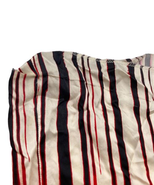 Jean Paul Gaultier FEMME（ジャンポールゴルチエ フェム）Jean Paul Gaultier FEMME (ジャンポールゴルチエ フェム) ヴィンテージサテンストライプパンツ レッド×ブラック サイズ:size40の古着・服飾アイテム