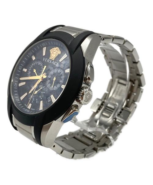 VERSACE（ヴェルサーチェ）VERSACE (ヴェルサーチェ) メデューサ クロノグラフウォッチ ブラックの古着・服飾アイテム