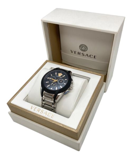 VERSACE（ヴェルサーチェ）VERSACE (ヴェルサーチェ) メデューサ クロノグラフウォッチ ブラックの古着・服飾アイテム