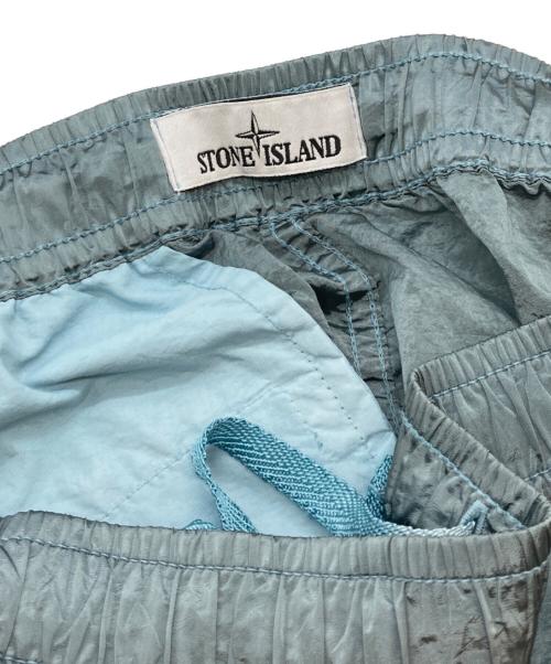 STONE ISLAND（ストーンアイランド）STONE ISLAND (ストーンアイランド) 22SS ガーメントダイナイロンメタルシャーリングショーツ スカイブルー サイズ:W32の古着・服飾アイテム