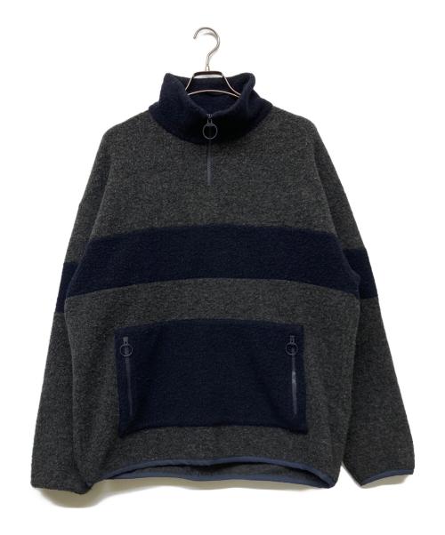 son of the cheese（（サノバチーズ））son of the cheese (（サノバチーズ）) 18AW FLEECE ZIP グレー×ネイビー サイズ:XLの古着・服飾アイテム