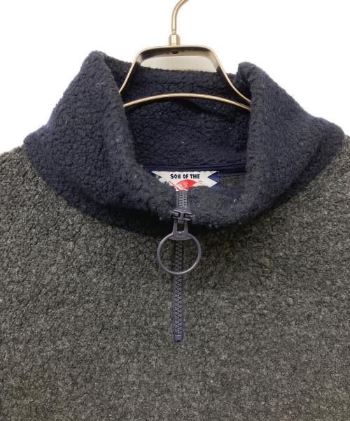 son of the cheese（（サノバチーズ））son of the cheese (（サノバチーズ）) 18AW FLEECE ZIP グレー×ネイビー サイズ:XLの古着・服飾アイテム