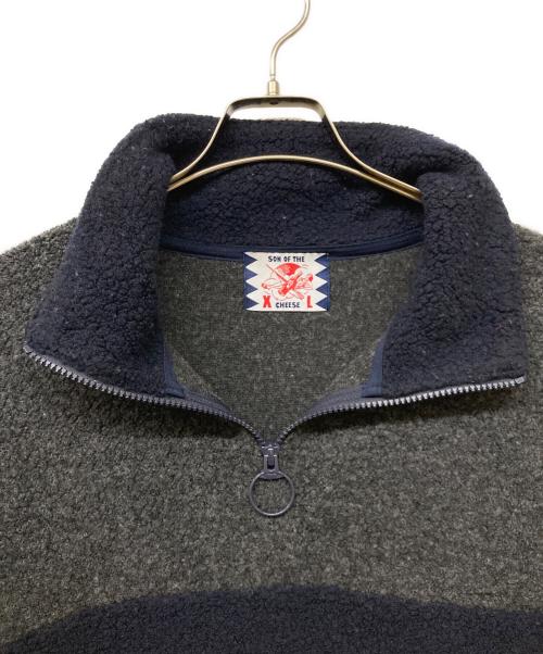 son of the cheese（（サノバチーズ））son of the cheese (（サノバチーズ）) 18AW FLEECE ZIP グレー×ネイビー サイズ:XLの古着・服飾アイテム