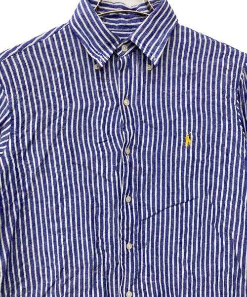 POLO RALPH LAUREN（ポロ・ラルフローレン）POLO RALPH LAUREN (ポロ・ラルフローレン) QRタグ BD PPC SPT-LONG SLEEVE-SPORT SHIRT ブルー×ホワイト サイズ:Sの古着・服飾アイテム