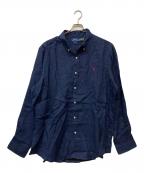 POLO RALPH LAURENポロ・ラルフローレン）の古着「QRタグ CLASSIC FIT LINEN SHIRT/クラシックフィットリネンシャツ」｜ネイビー