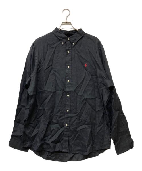 POLO RALPH LAUREN（ポロ・ラルフローレン）POLO RALPH LAUREN (ポロ・ラルフローレン) QRタグ CLASSIC FIT LINEN SHIRT/クラシックフィットリネンシャツ ブラック サイズ:XXLの古着・服飾アイテム