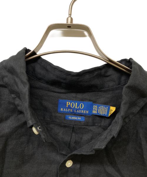 POLO RALPH LAUREN（ポロ・ラルフローレン）POLO RALPH LAUREN (ポロ・ラルフローレン) QRタグ CLASSIC FIT LINEN SHIRT/クラシックフィットリネンシャツ ブラック サイズ:XXLの古着・服飾アイテム