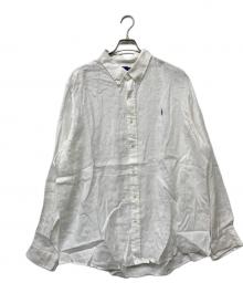 POLO RALPH LAUREN（ポロ・ラルフローレン）の古着「QRタグ CLASSIC FIT LINEN SHIRT/クラシックフィットリネンシャツ」｜ホワイト