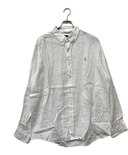 POLO RALPH LAUREN（ポロ・ラルフローレン）POLO RALPH LAUREN (ポロ・ラルフローレン) QRタグ CLASSIC FIT LINEN SHIRT/クラシックフィットリネンシャツ ホワイト サイズ:XXLの古着・服飾アイテム