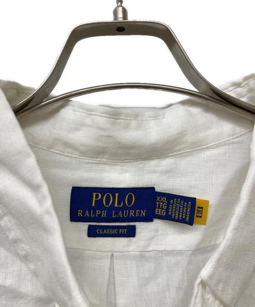POLO RALPH LAUREN（ポロ・ラルフローレン）POLO RALPH LAUREN (ポロ・ラルフローレン) QRタグ CLASSIC FIT LINEN SHIRT/クラシックフィットリネンシャツ ホワイト サイズ:XXLの古着・服飾アイテム