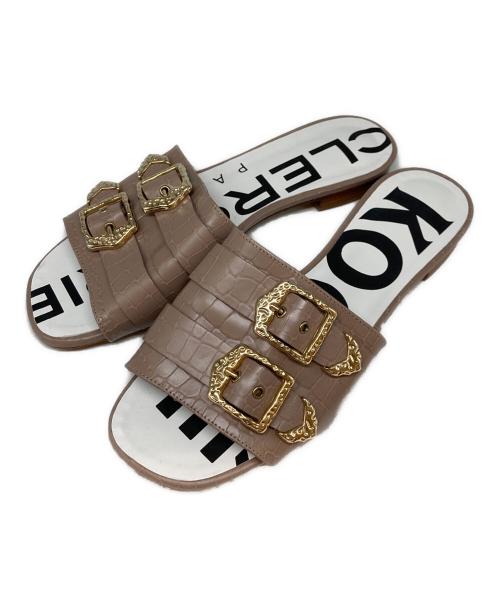 KOCHE（コシェ）KOCHE (コシェ) CLERGERIE (クレジュリー) KID Slip Textured Leather Sandals ピンク サイズ:SIZE37の古着・服飾アイテム