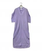 Mame Kurogouchiマメクロゴウチ）の古着「Crepe Deep V-Neck Dress/クリープディープブイネックドレス」｜ラベンダー