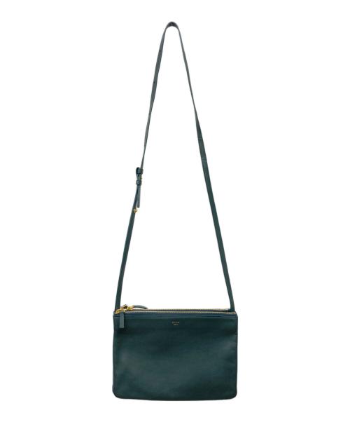 CELINE（セリーヌ）CELINE (セリーヌ) TRIO SMALLショルダーバッグ グリーンの古着・服飾アイテム