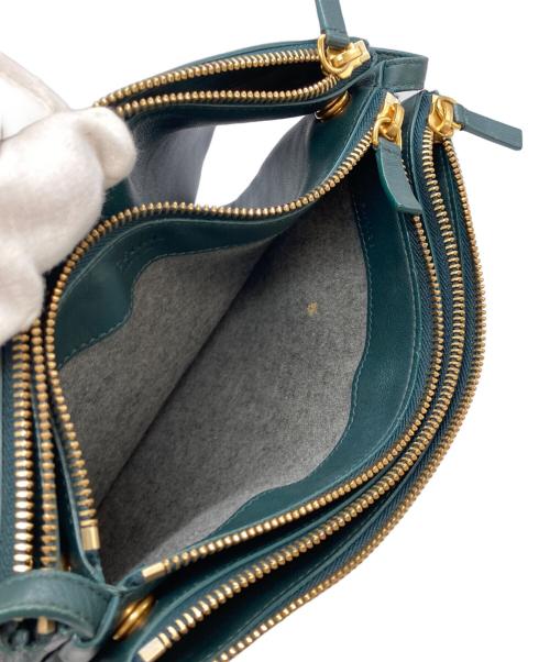 CELINE（セリーヌ）CELINE (セリーヌ) TRIO SMALLショルダーバッグ グリーンの古着・服飾アイテム