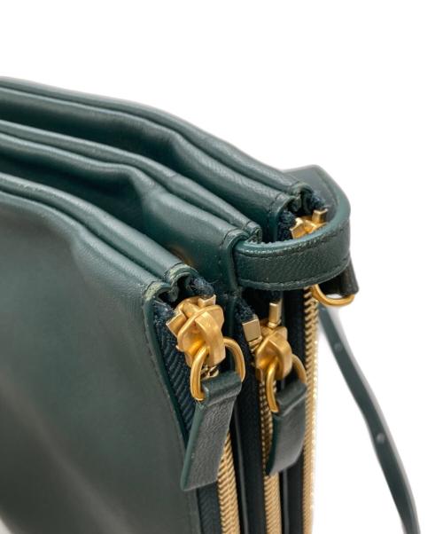 CELINE（セリーヌ）CELINE (セリーヌ) TRIO SMALLショルダーバッグ グリーンの古着・服飾アイテム