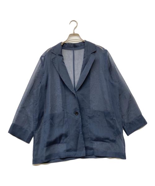 Noble（ノーブル）Noble (ノーブル) シースルーオーバーサイズテーラードジャケット ネイビー サイズ:FREEの古着・服飾アイテム