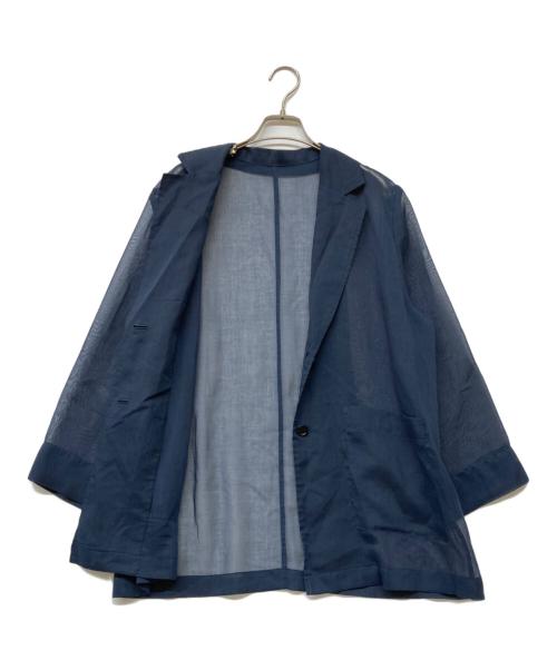 Noble（ノーブル）Noble (ノーブル) シースルーオーバーサイズテーラードジャケット ネイビー サイズ:FREEの古着・服飾アイテム