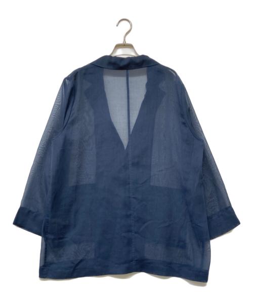 Noble（ノーブル）Noble (ノーブル) シースルーオーバーサイズテーラードジャケット ネイビー サイズ:FREEの古着・服飾アイテム