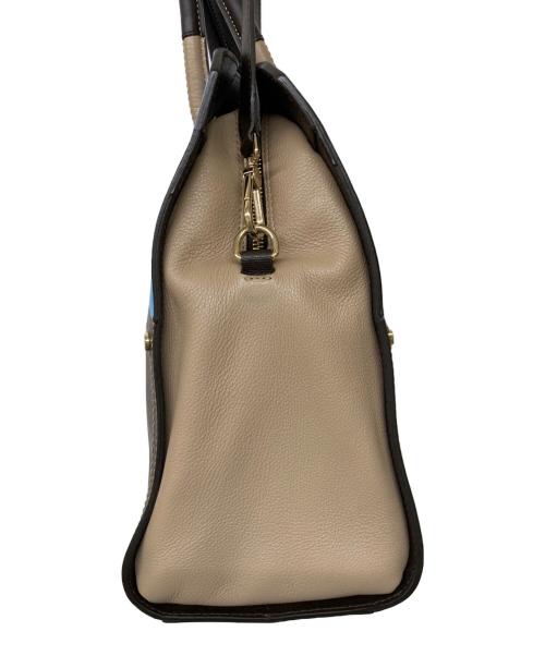 FURLA（フルラ）FURLA (フルラ) 2WAYバッグ ブラウン×ブルーの古着・服飾アイテム