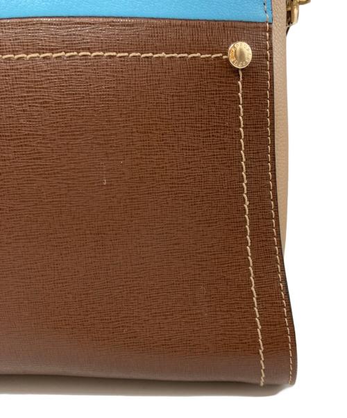 FURLA（フルラ）FURLA (フルラ) 2WAYバッグ ブラウン×ブルーの古着・服飾アイテム