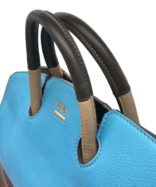 FURLA（フルラ）FURLA (フルラ) 2WAYバッグ ブラウン×ブルーの古着・服飾アイテム
