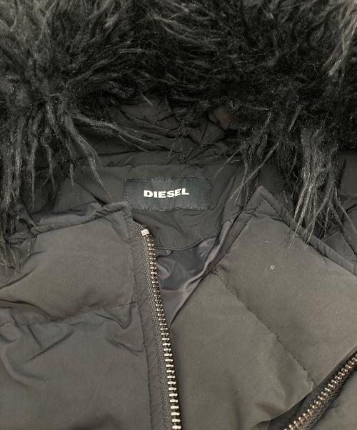 DIESEL（ディーゼル）DIESEL (ディーゼル) ダイアゴナルダウンジャケット ブラック サイズ:Sの古着・服飾アイテム