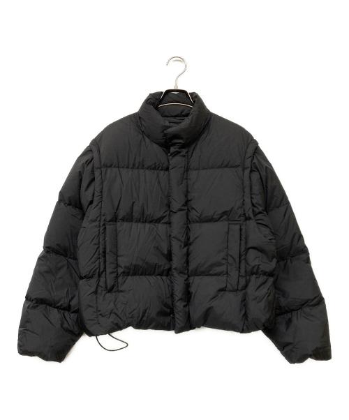 Gymphlex（ジムフレックス）Gymphlex (ジムフレックス) 2WAYスタンドカラーショートダウンジャケット ブラック サイズ:14の古着・服飾アイテム