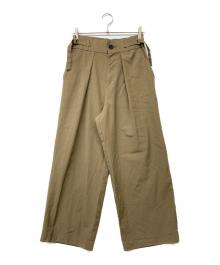 loin.（ロワン）の古着「サイドベルトワイドパンツ」｜オリーブ