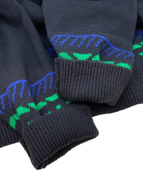 PAMM（パム）PAMM (パム) 総柄シャギーニット アイボリー×ネイビー サイズ:2の古着・服飾アイテム