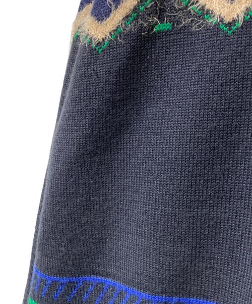 PAMM（パム）PAMM (パム) 総柄シャギーニット アイボリー×ネイビー サイズ:2の古着・服飾アイテム