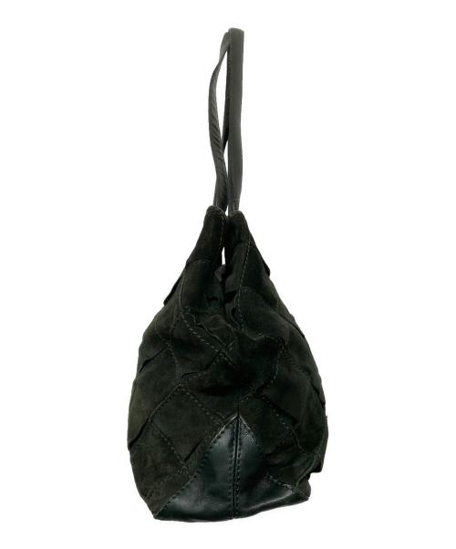 BOTTEGA VENETA（ボッテガベネタ）BOTTEGA VENETA (ボッテガベネタ) マキシイントレチャートスウェードトートバッグ グリーンの古着・服飾アイテム