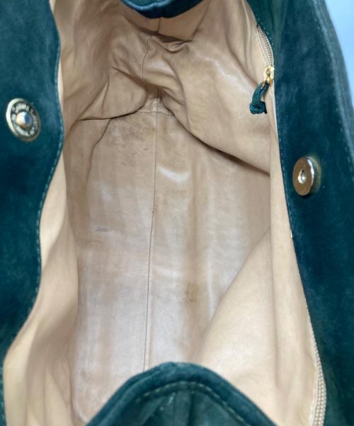 BOTTEGA VENETA（ボッテガベネタ）BOTTEGA VENETA (ボッテガベネタ) マキシイントレチャートスウェードトートバッグ グリーンの古着・服飾アイテム