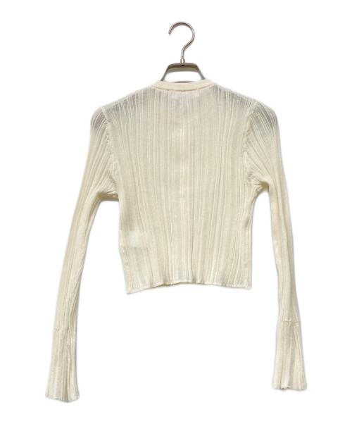 HER LIP TO（ハーリップトゥ）Her lip to (ハーリップトゥ) Random Ribbed Knit Cardigan ホワイト サイズ:Mの古着・服飾アイテム