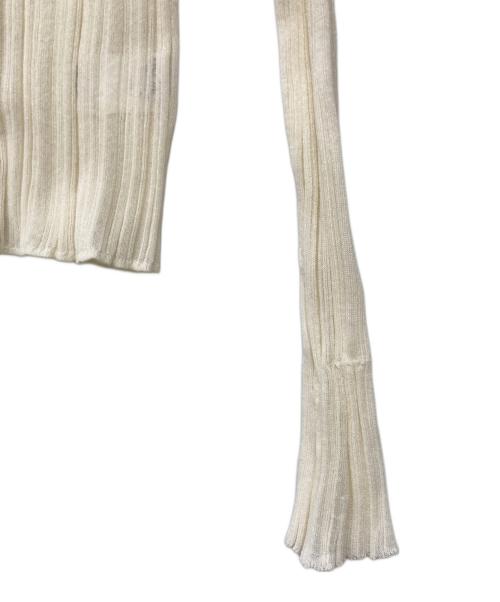 HER LIP TO（ハーリップトゥ）Her lip to (ハーリップトゥ) Random Ribbed Knit Cardigan ホワイト サイズ:Mの古着・服飾アイテム