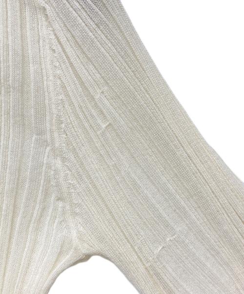 HER LIP TO（ハーリップトゥ）Her lip to (ハーリップトゥ) Random Ribbed Knit Cardigan ホワイト サイズ:Mの古着・服飾アイテム