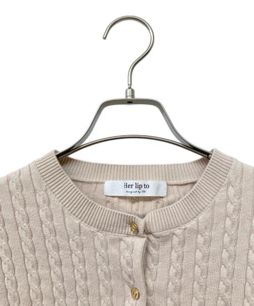 HER LIP TO（ハーリップトゥ）HER LIP TO (ハーリップトゥ) 24AW Essential Classic Cable Knit Set ピンクベージュ サイズ:Mの古着・服飾アイテム