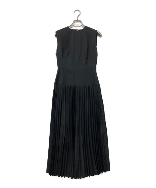 laube blanc（ローブブラン）laube blanc (ローブブラン) Belted Pleats Dress ブラック サイズ:Sの古着・服飾アイテム